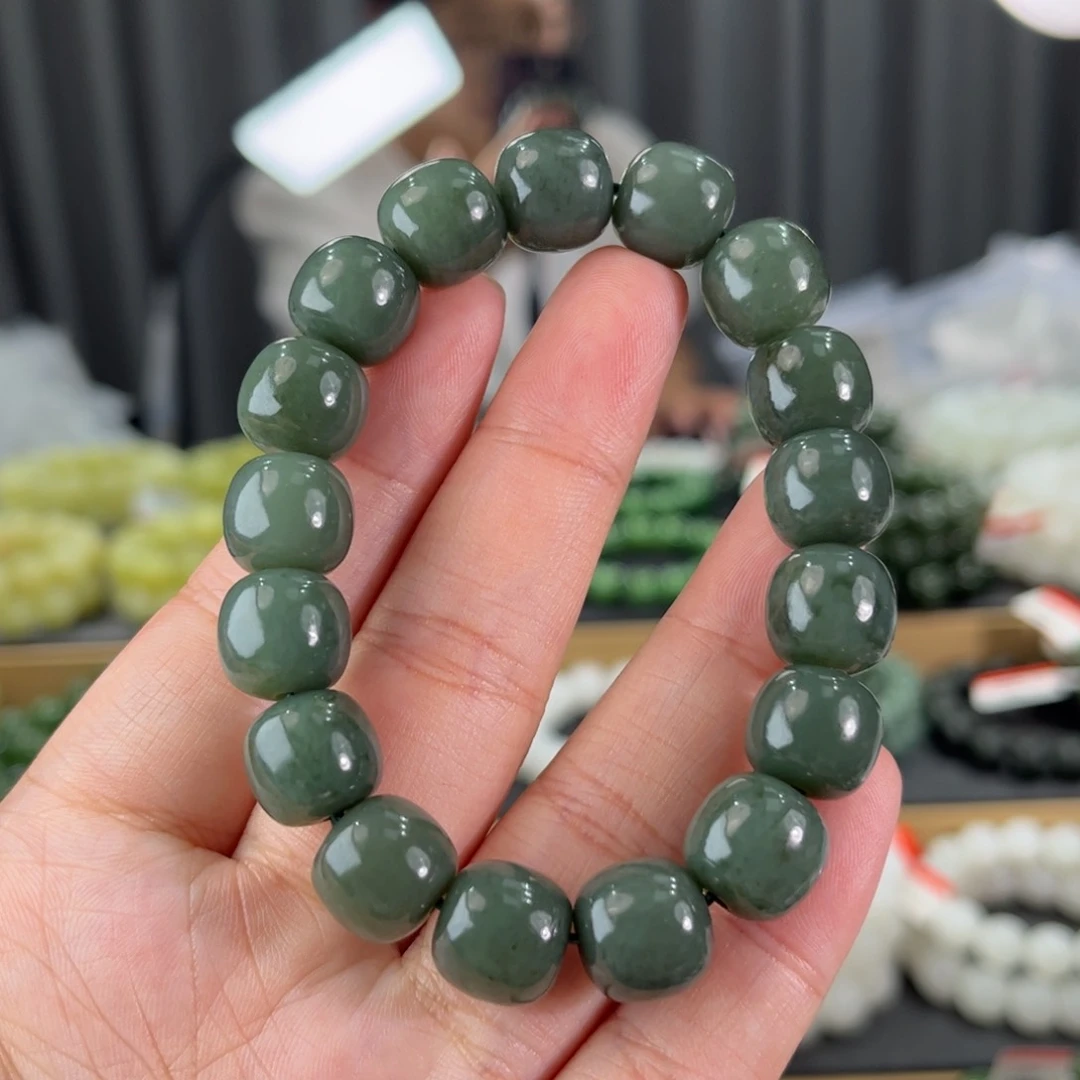 手串未镶嵌和田玉新疆且末蓝卡12老型珠