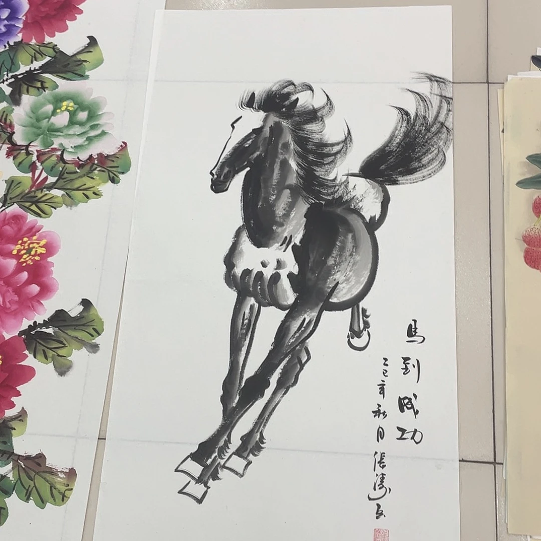 国画纯手绘山水花鸟