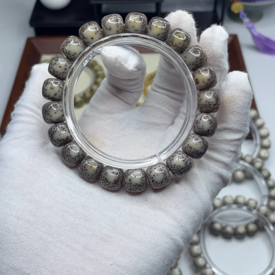 星月菩提手串11×10黑冰侧留白小细星B30