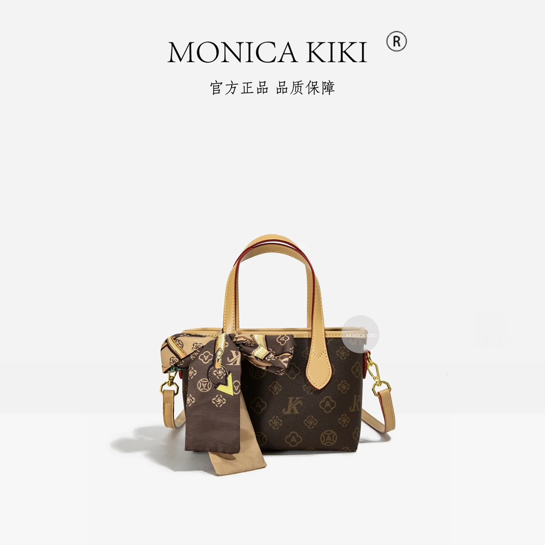 MONICA KIKI/莫妮卡奇奇菜篮子包经典复古手提单肩斜挎包-5839