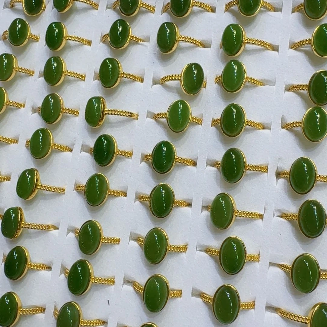 和田玉戒指银S925镶嵌多样性发货 拍一发一