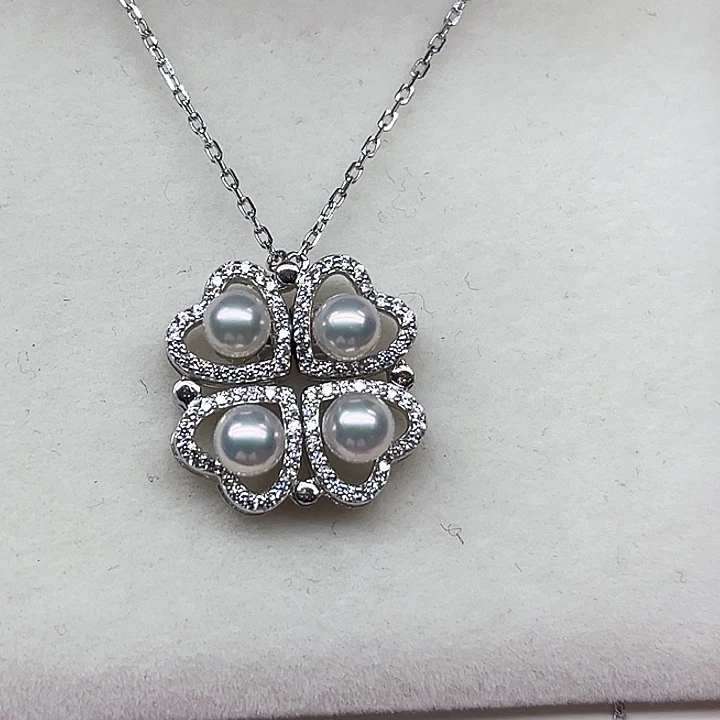 淡水珍珠银S925镶嵌颈饰