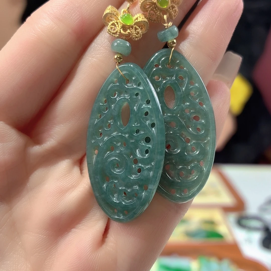 翡翠未镶嵌耳饰翡翠