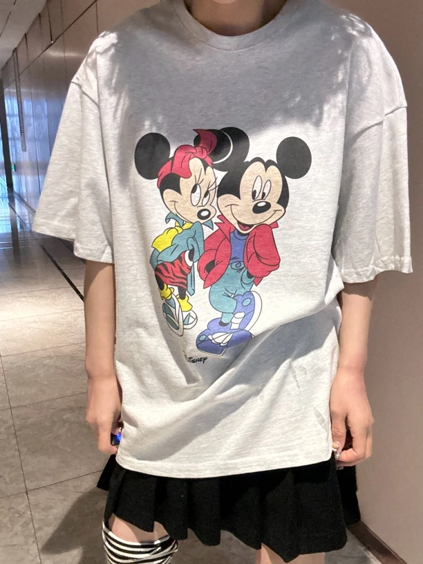 韩版卡通字母米奇T恤