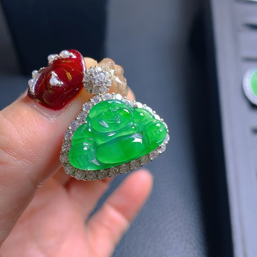 【闪购商品】翡翠吊坠(赠链)银S925镶嵌