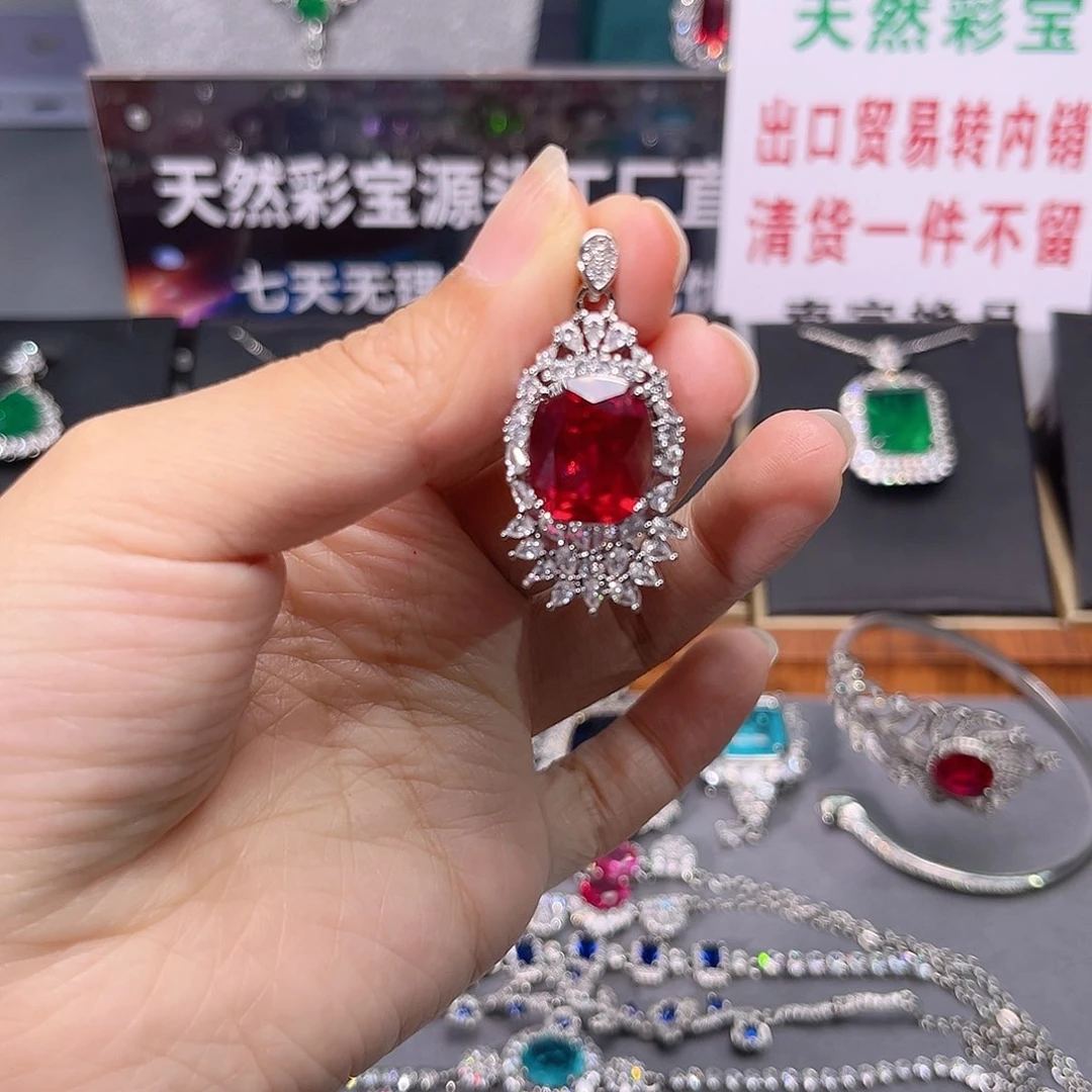 红宝石戒指银S925镶嵌t z 58