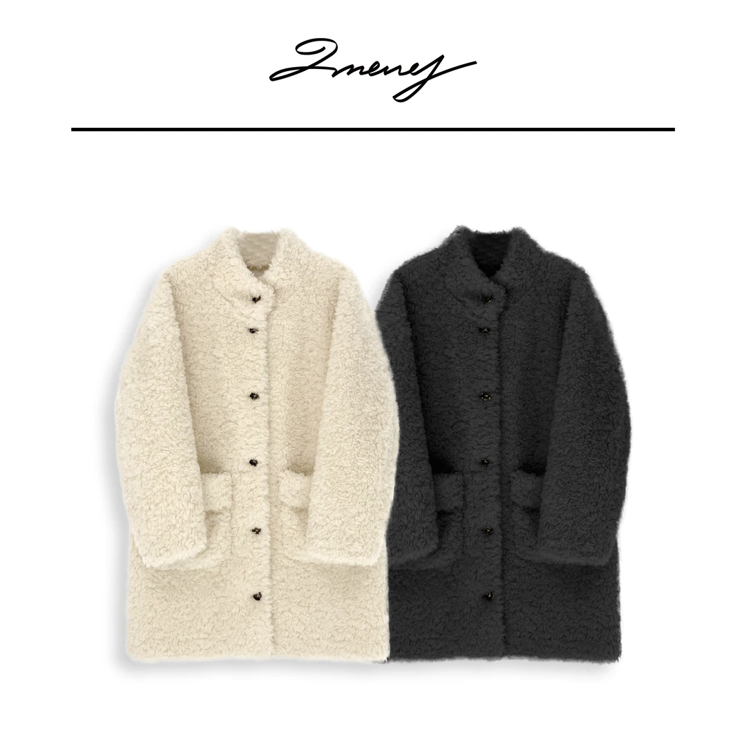 LMENY【清】真暖和~立领单排扣100羊毛中长款显瘦外套24DW013