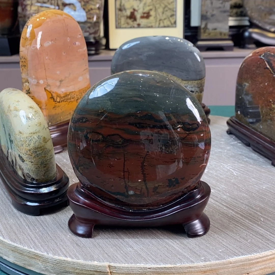 石材广西国画石草花石