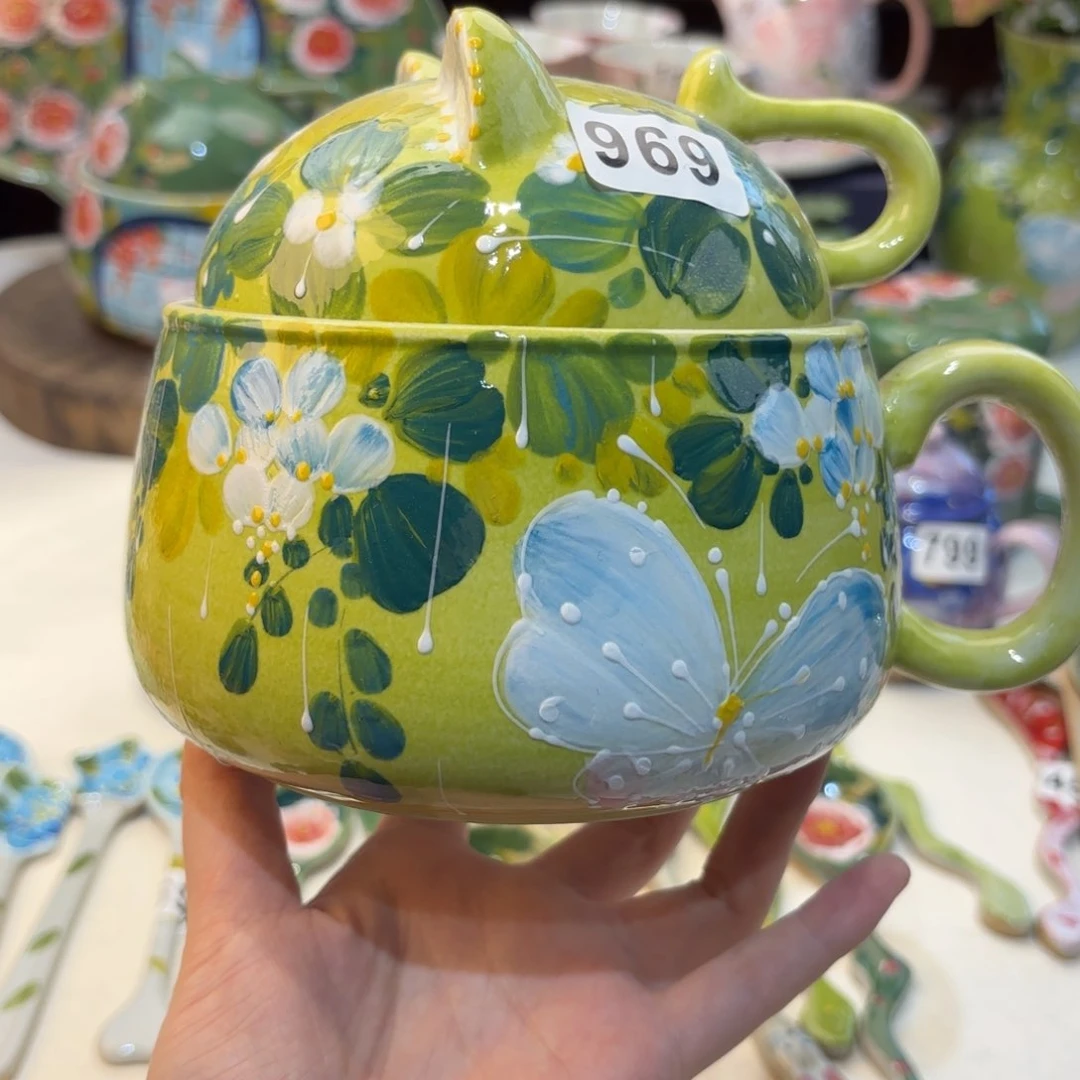 景德镇手绘高温釉下彩陶瓷茶具