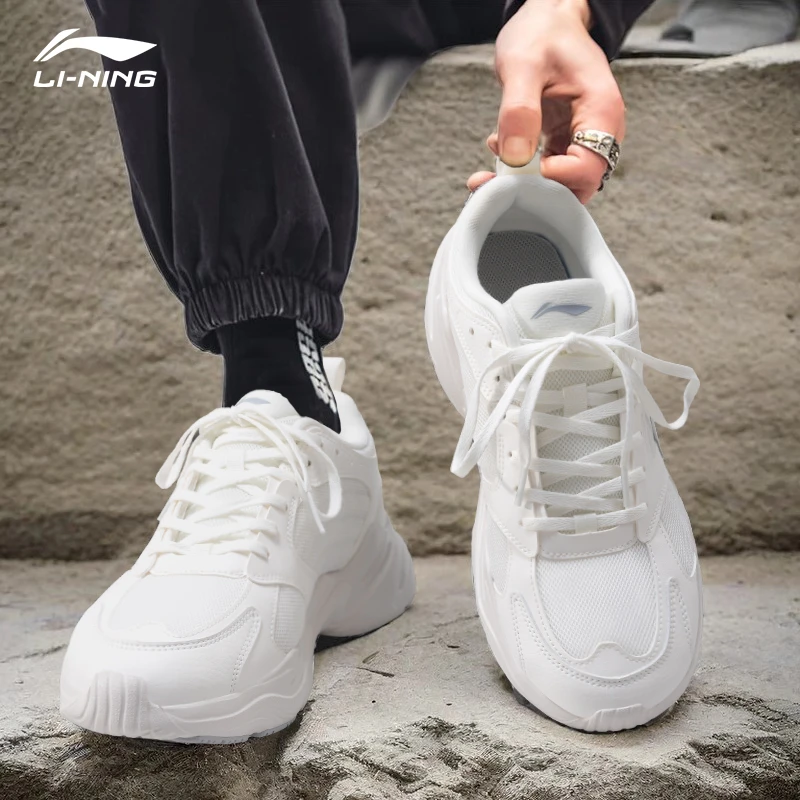 李宁脉冲男款老爹鞋2025夏季增高透气老爹鞋时尚潮流复古休闲鞋