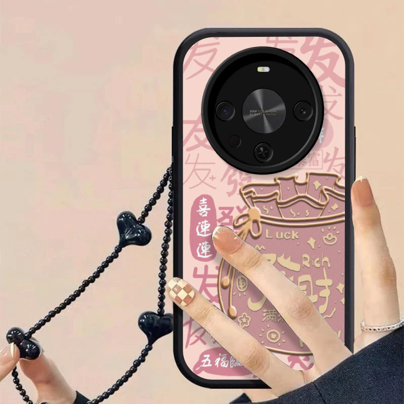 粉色发财文字适用华为麦芒30保护套的保护套新款华为麦芒30小羊
