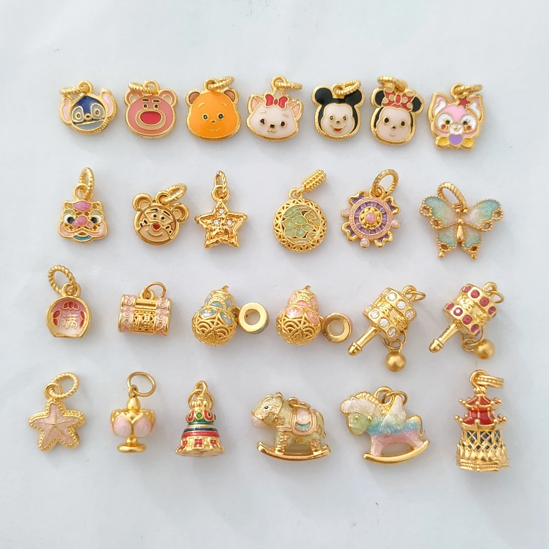 足金999精致5D珐琅彩挂饰