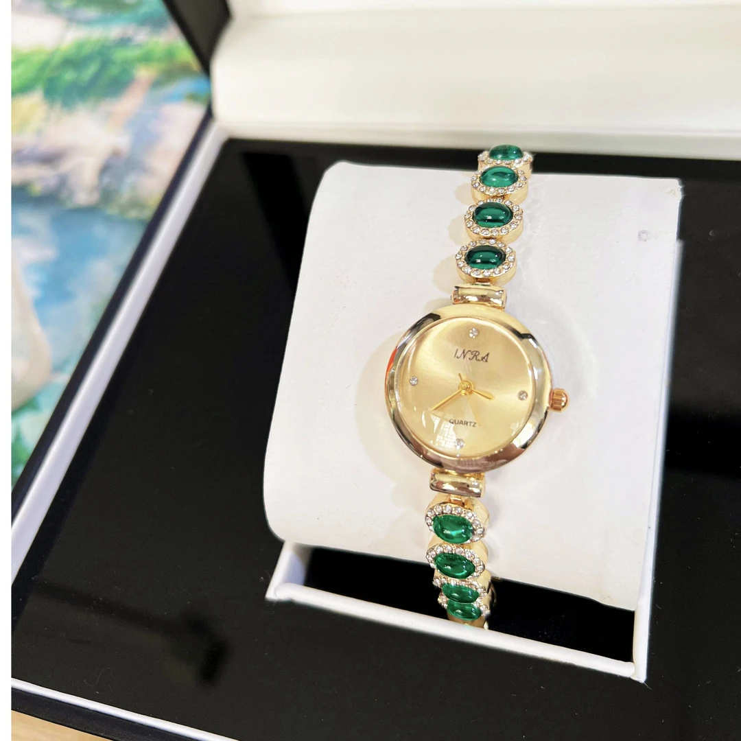 【云仓直发】中古风·高级感·小表盘手链腕表绿带金面款 6912 H