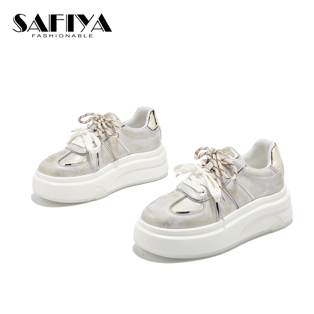 索菲娅Safiya2025春季新款厚底舒适百搭时尚休闲小白鞋SFD1111B07