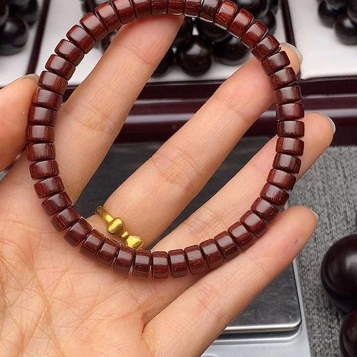 小叶紫檀手串/手链4.7药片珠原汁原味泥料