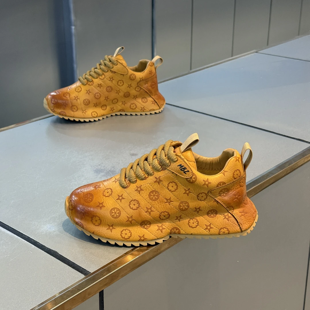 阿甘男鞋秋冬新款加绒保暖压花皮面舒适防滑软底休闲百搭男士鞋