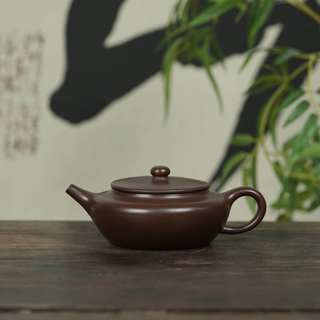 【扁晨】1985原矿深井底槽清 220cc手工制作 内推孔 宜兴紫砂壶