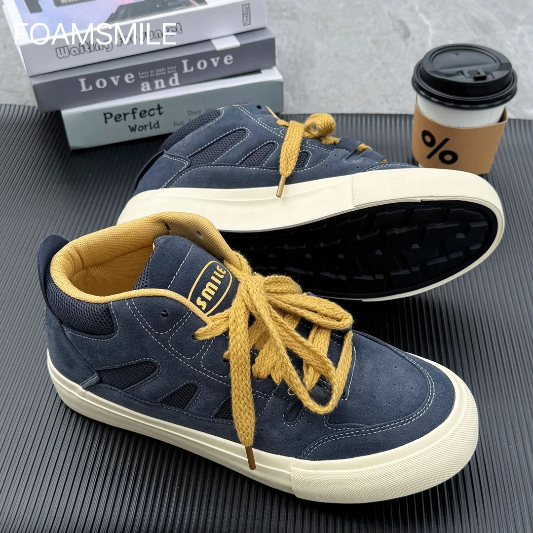 Foamsmile| 痞帅男鞋干净高级酷帅板鞋运动休闲鞋高帮休闲鞋