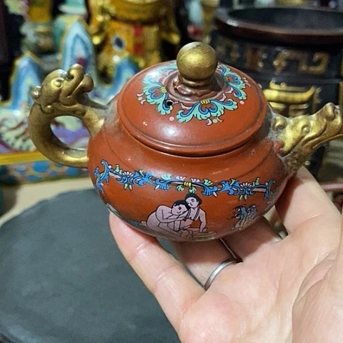手工艺品琉璃精品小可爱的紫砂壶
