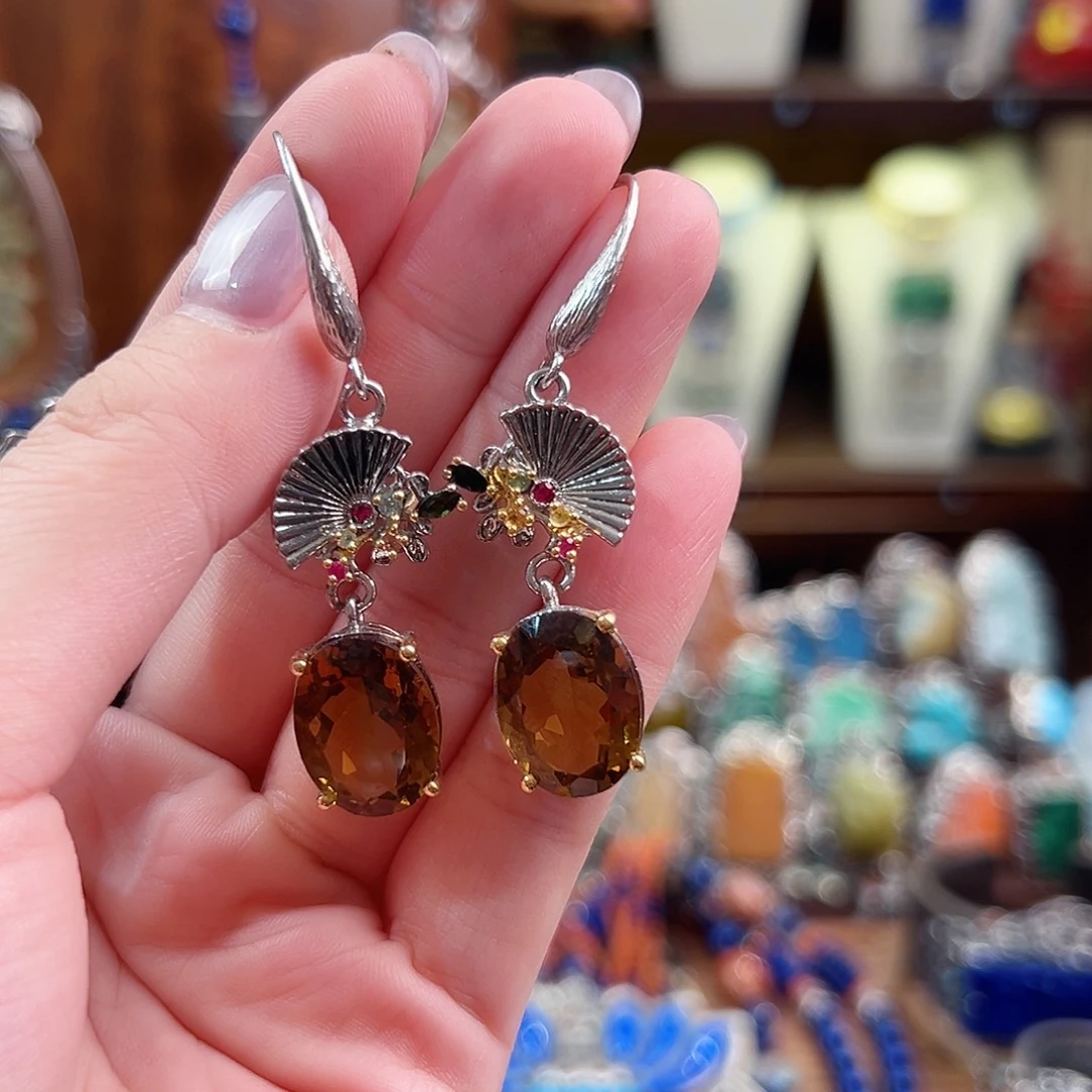 925银珐琅锦钰原创设计款式耳环