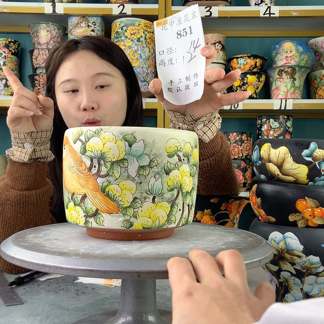 陶景德镇手工花盆851