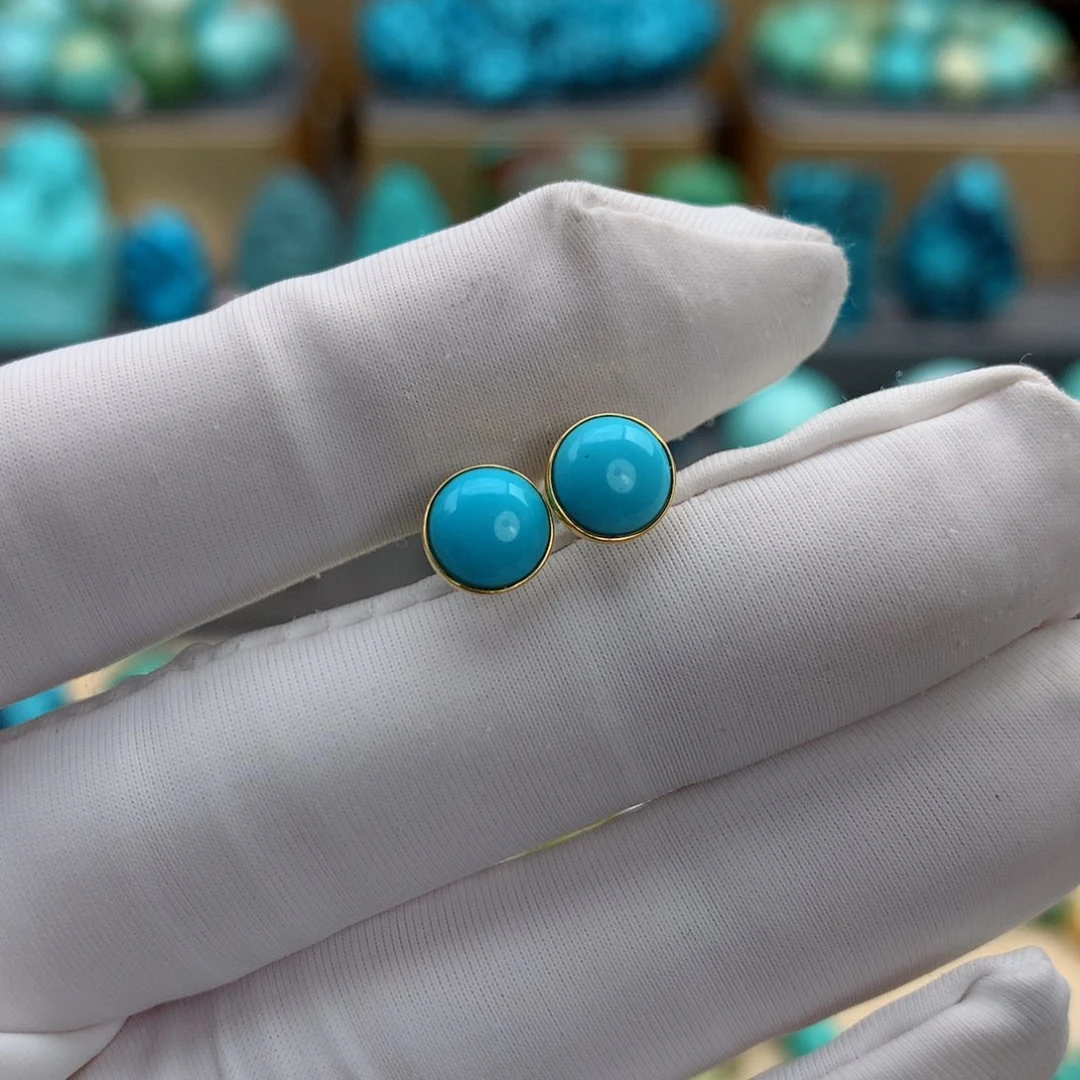 18K金镶嵌绿松石挂件