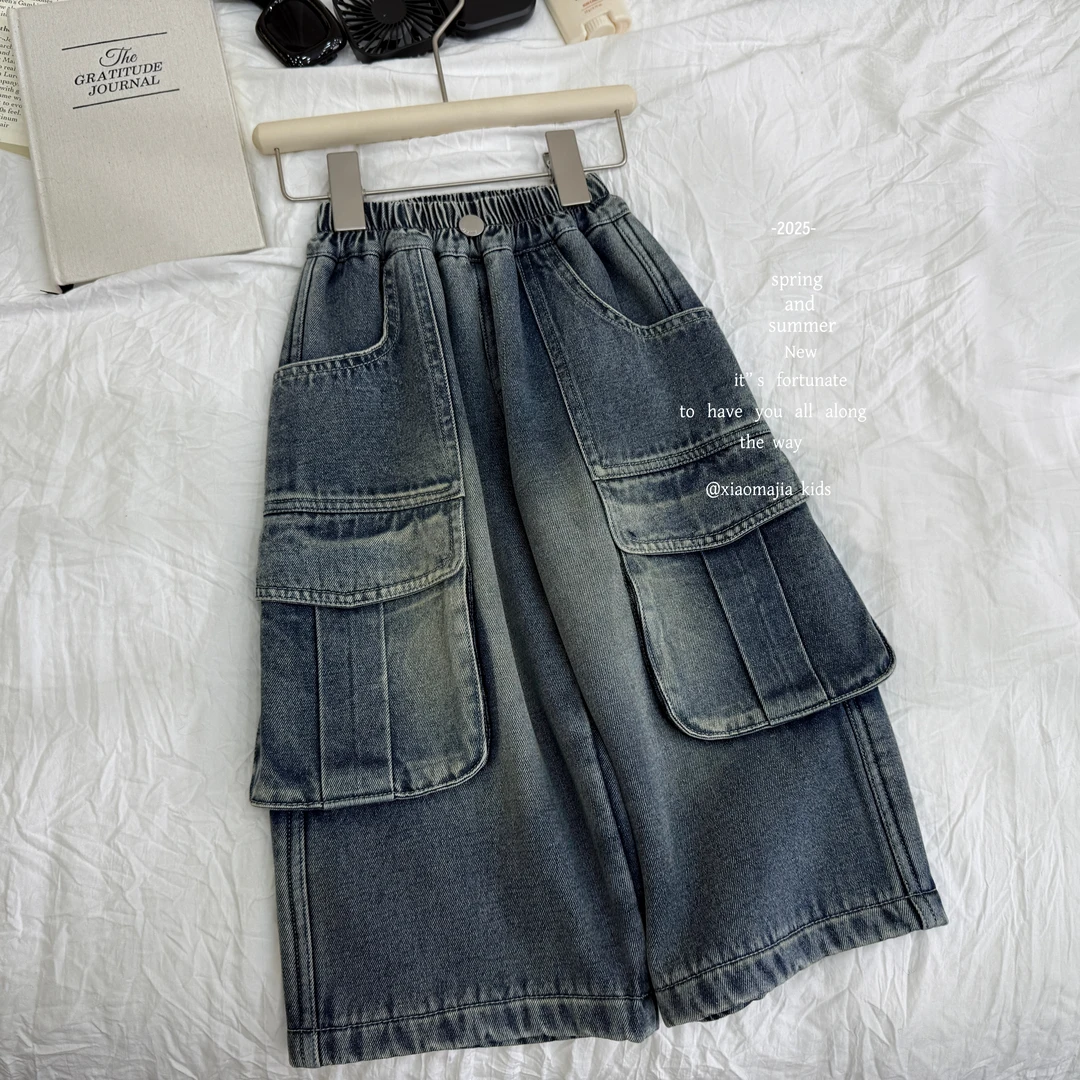 00小马家2025冬款儿童加绒休闲牛仔裤K-7100老爹裤百搭男女童裤子