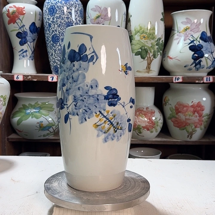 瓶高33腰鼓兰兰紫藤新款陶瓷