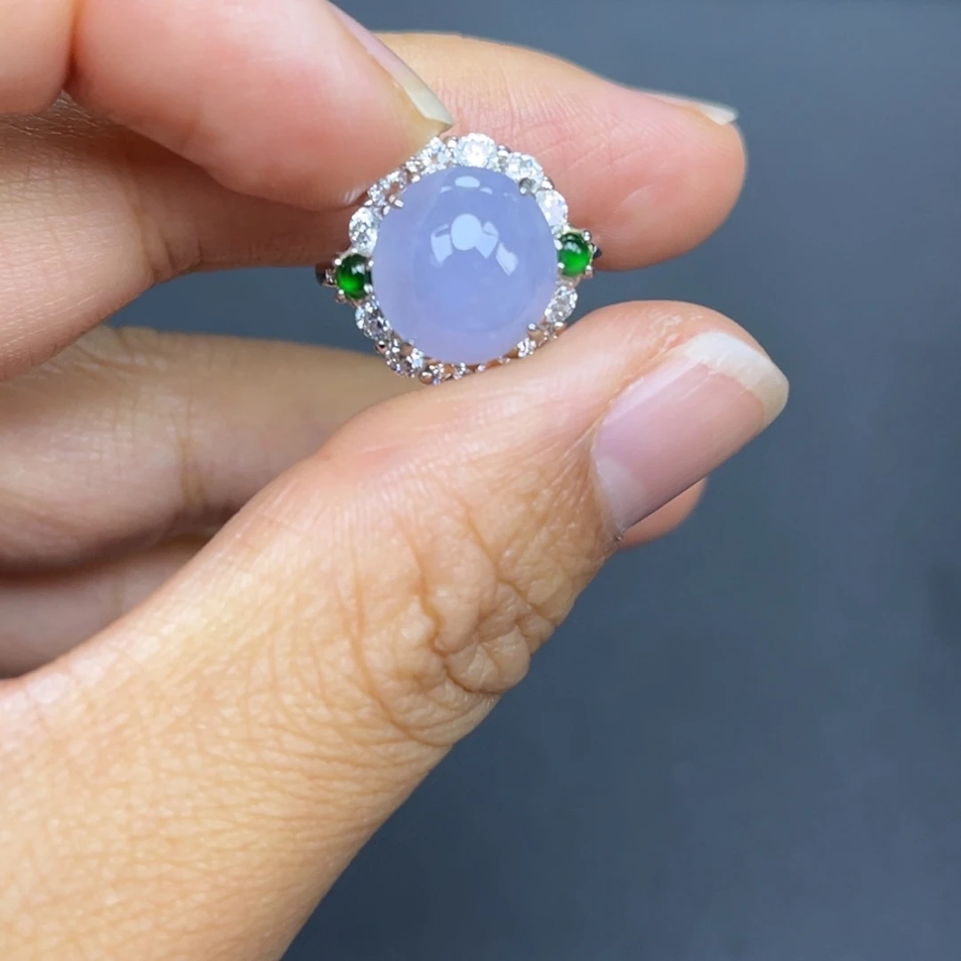 翡翠银S925镶嵌耳饰