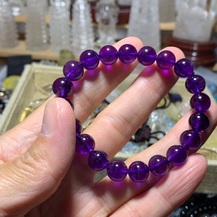 未镶嵌手链紫晶9mm手串