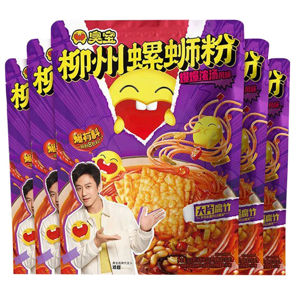 5袋臭宝广西柳州螺蛳粉大腐竹款爆爆香肥汁浓汤有料劲辣原味 大包