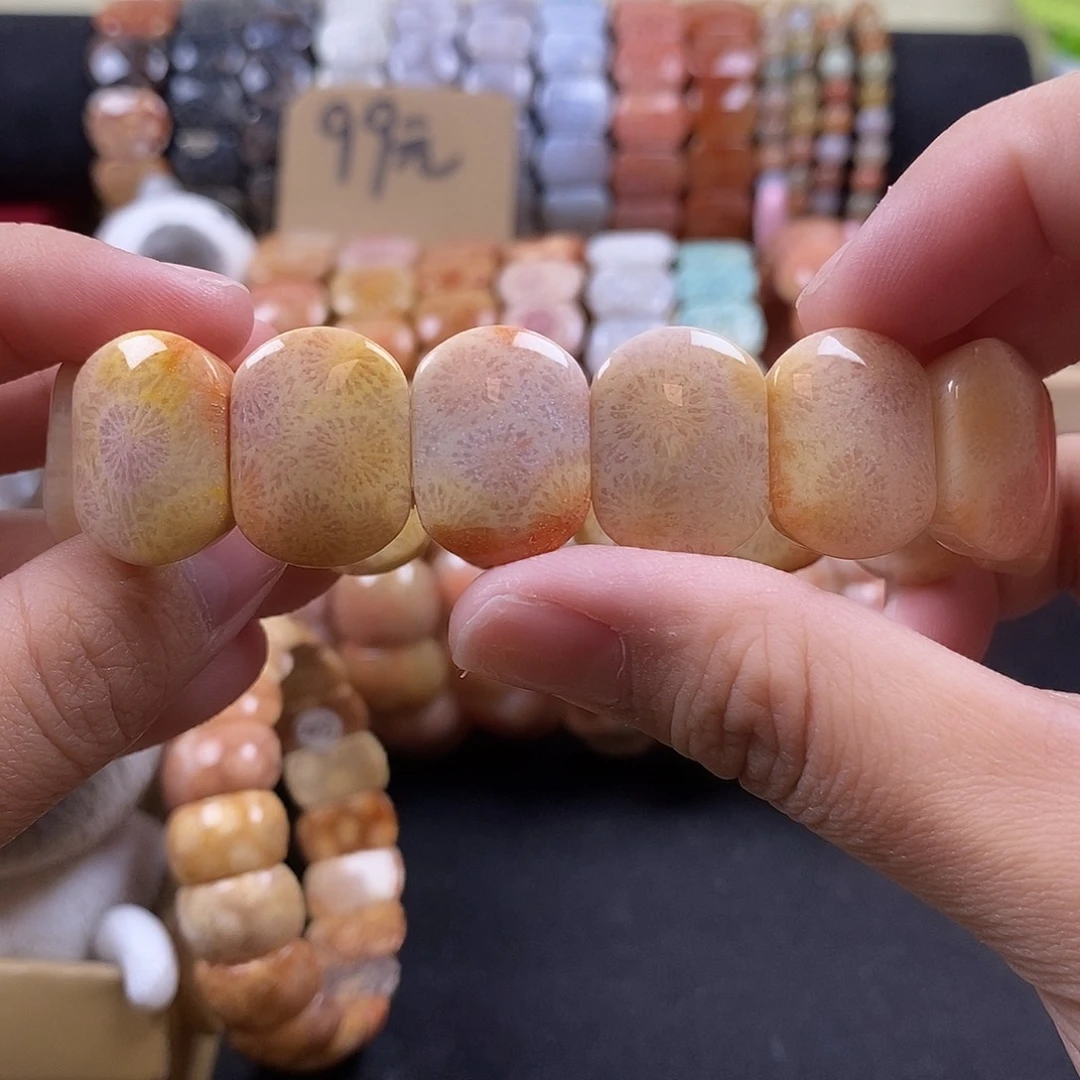 硅化珊瑚（珊瑚玉）未镶嵌手牌8