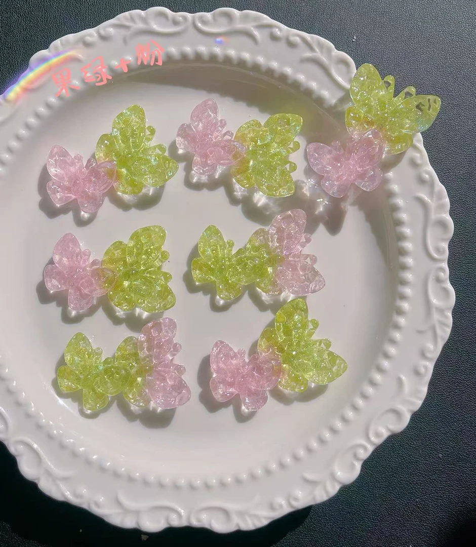 夜光变色龙两只蝴蝶卡43MMDIY手工饰品 [许愿两个色+老六+转盘]