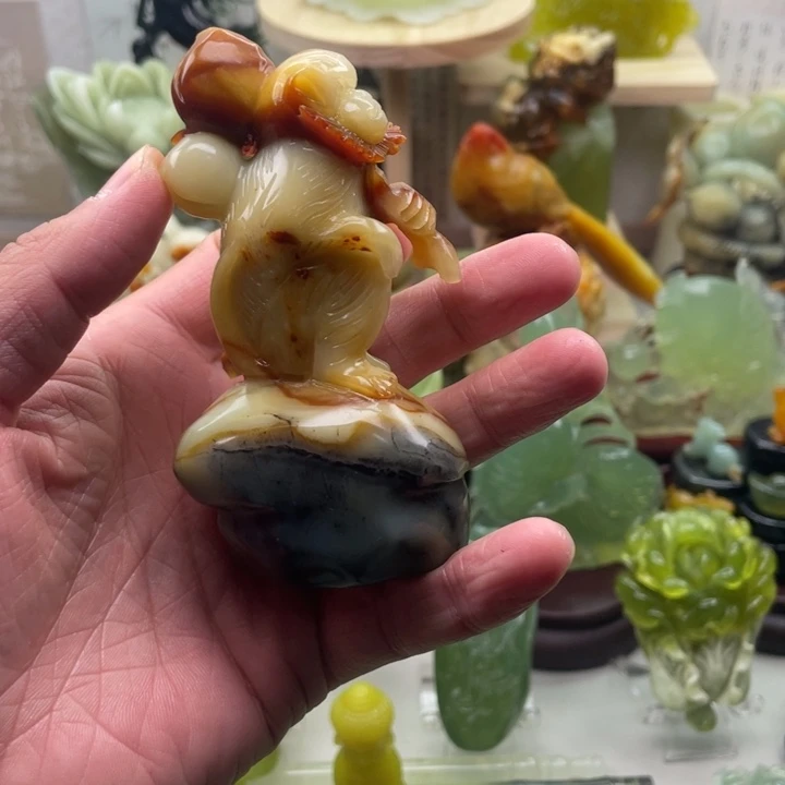 蛇纹石玉未镶嵌四大名玉手把