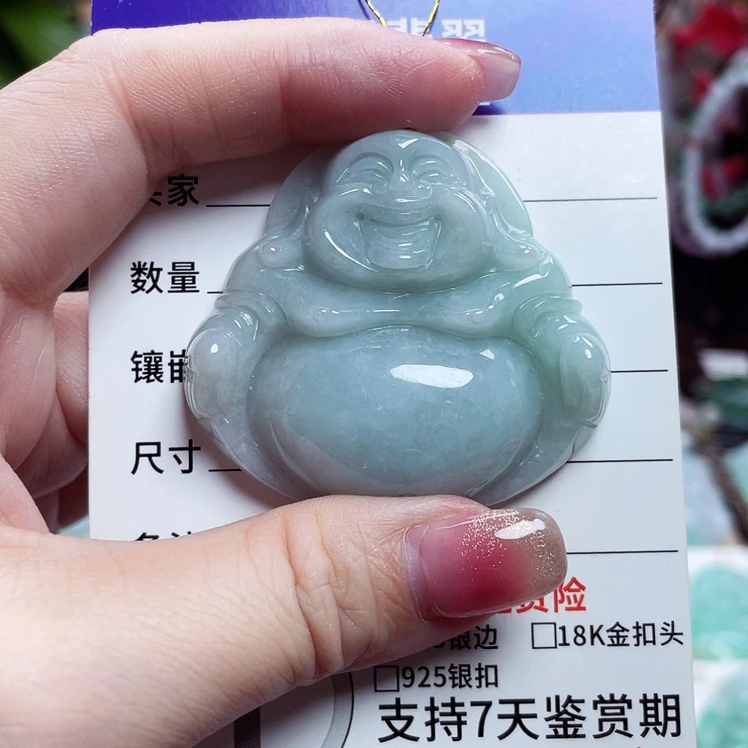 翡翠未镶嵌颈饰佛公02