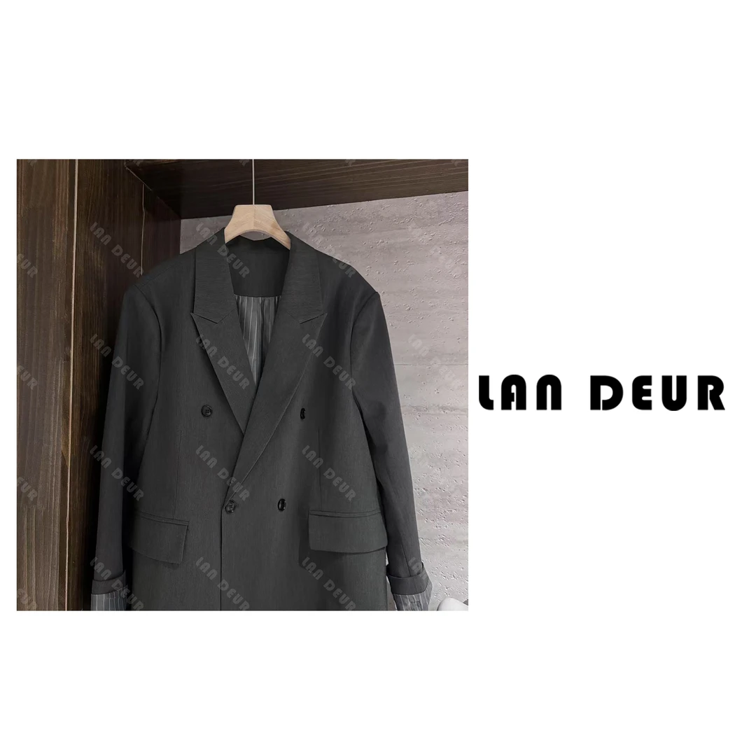 【荔枝清酒】中长款西装时尚休闲气质百搭潮上衣女