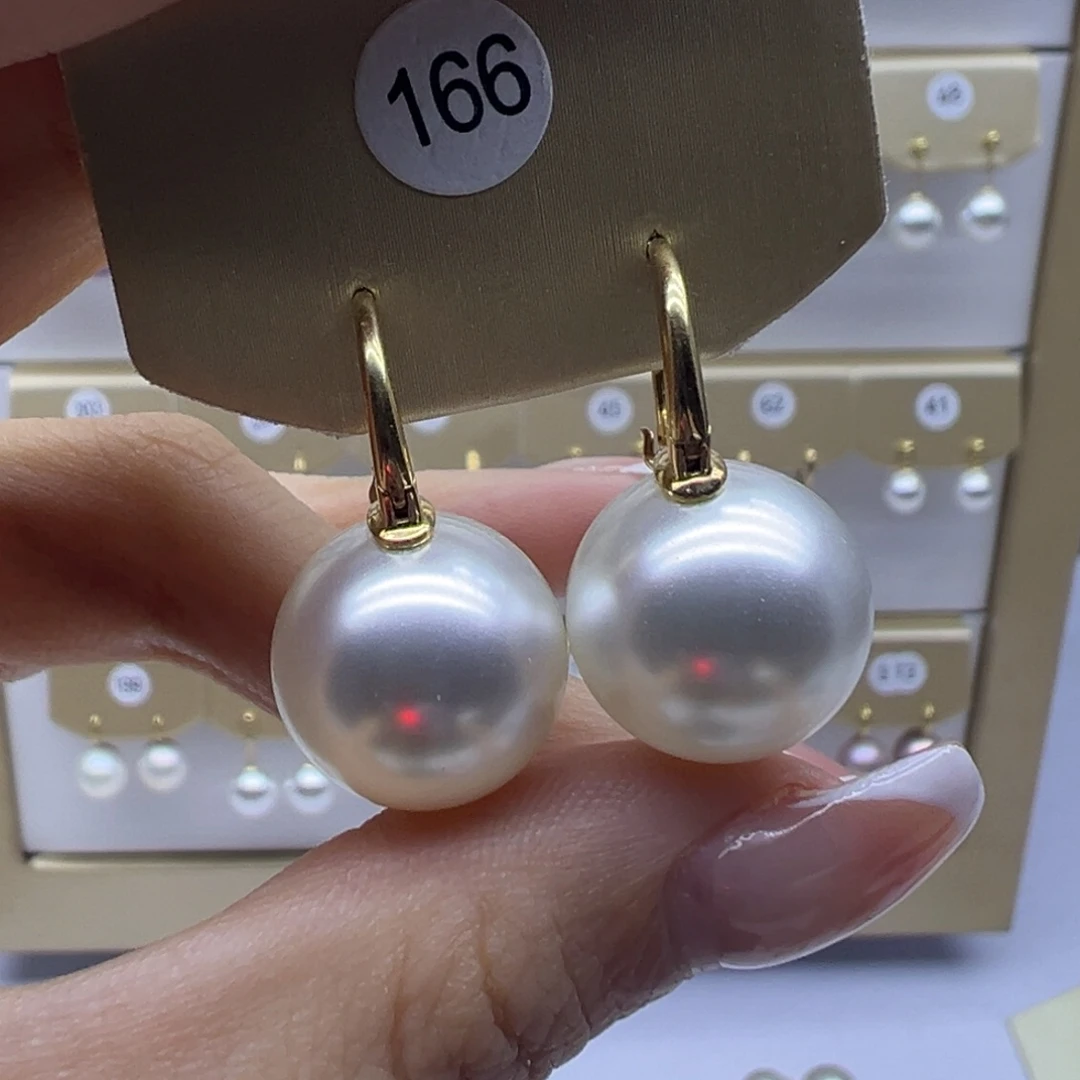 淡水珍珠耳饰18K金镶嵌