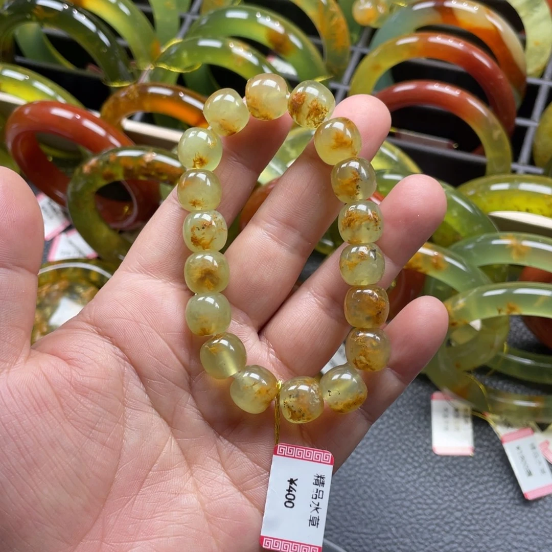 未镶嵌蛇纹石玉手链卡10