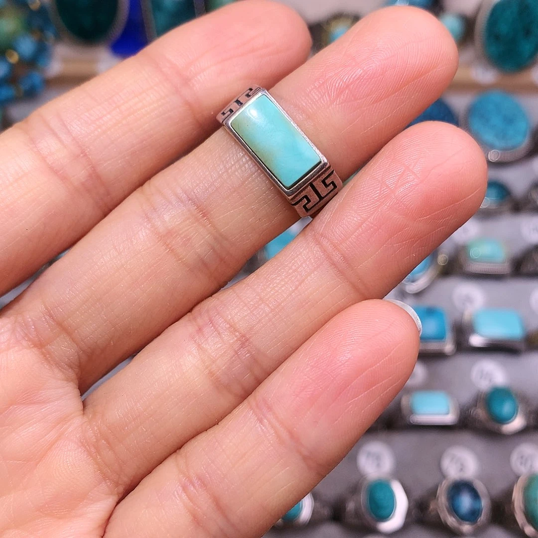 绿松石挂件银S925镶嵌