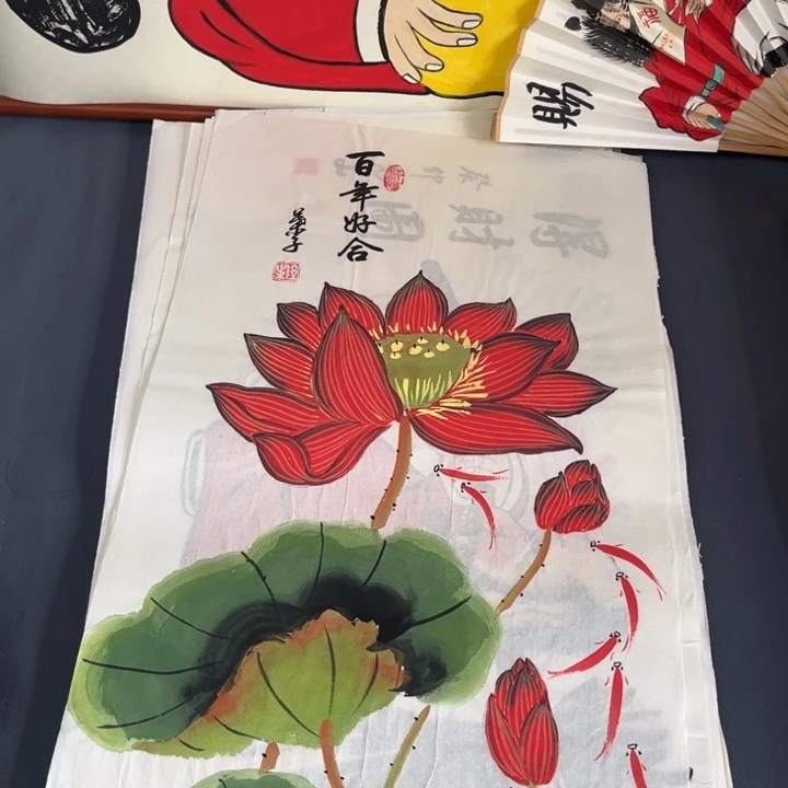 国画纯手绘画书法作品大漏