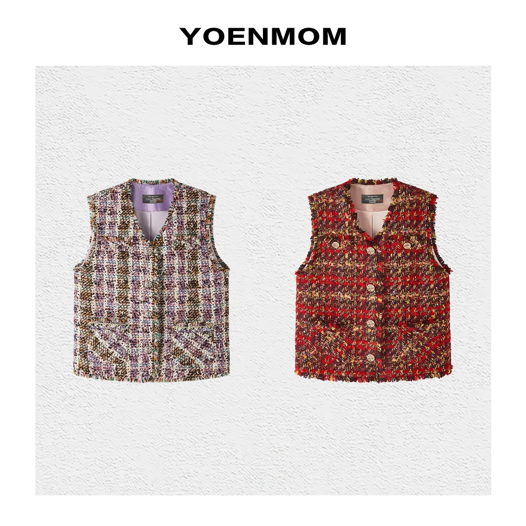 YOENMOM·千金日常·Jules Tournier法国进口羊毛粗花呢小香风马甲