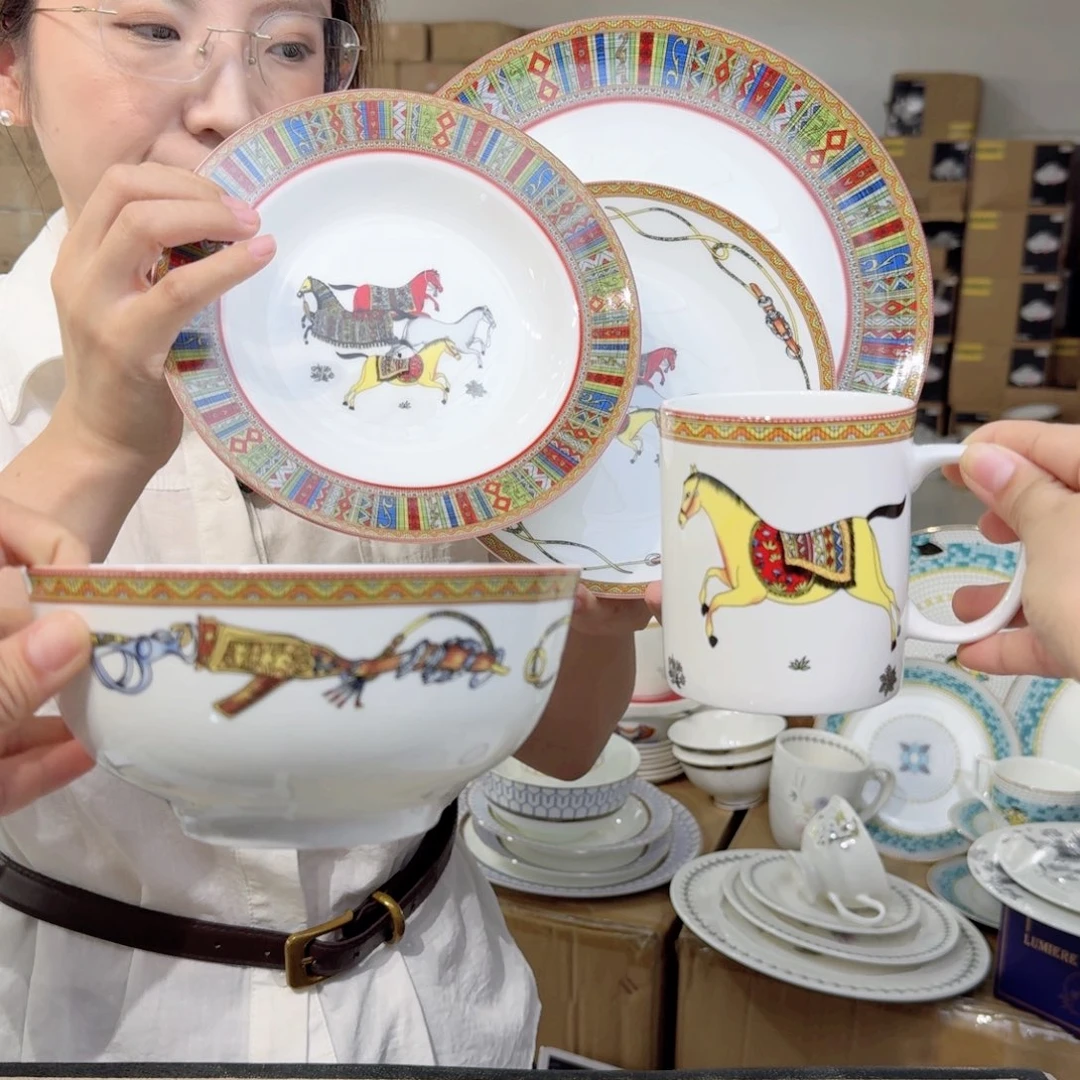 骨瓷高骨五件套餐具