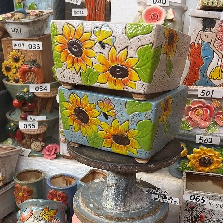 粗陶材质多肉花盆