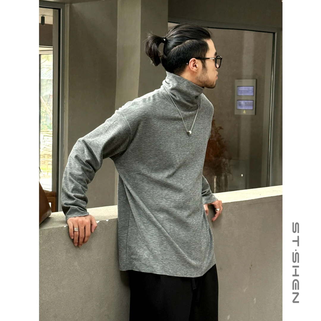 【ST·Shen】秋冬季百搭保暖亲肤德绒内里堆堆领长袖内外穿男女2982