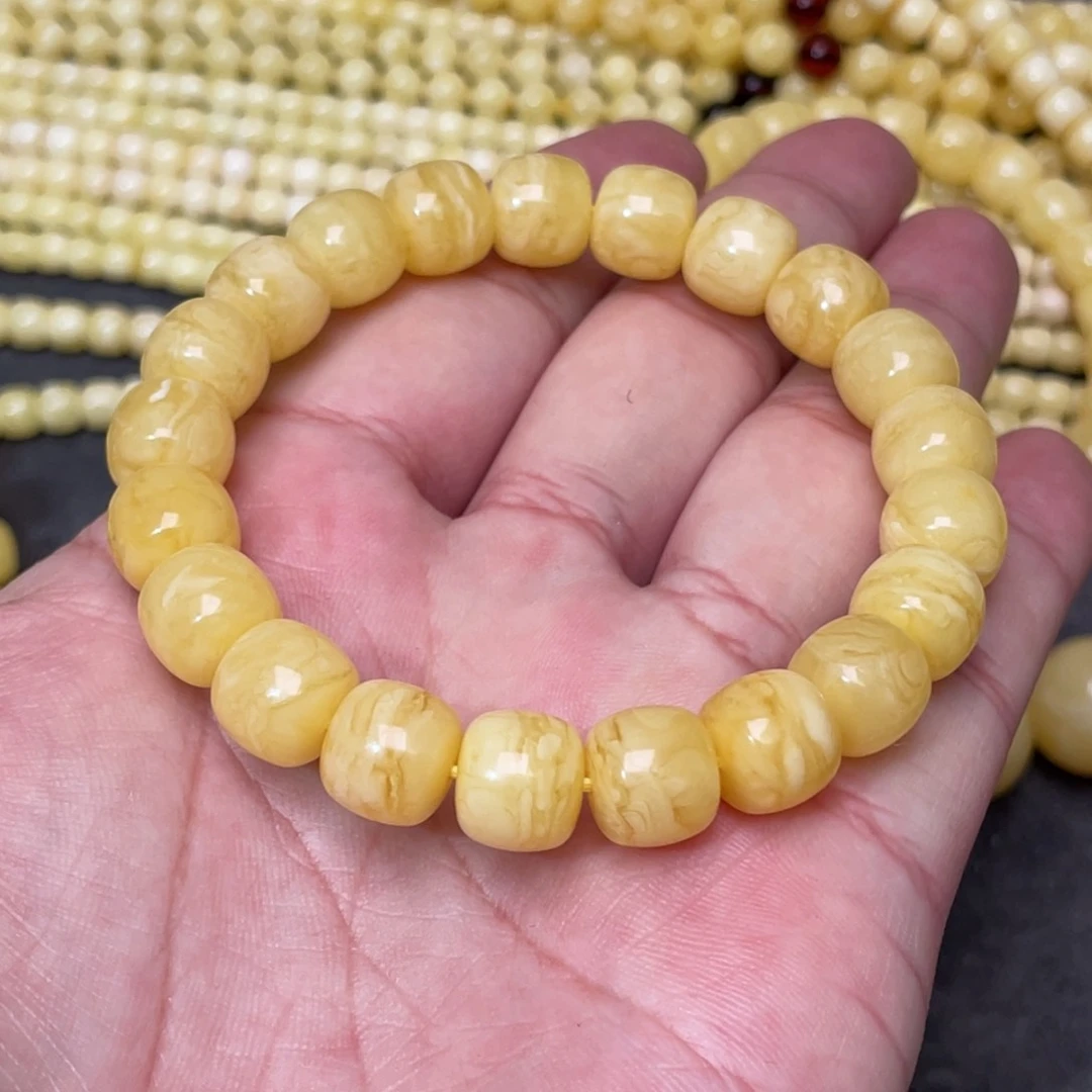 蜜蜡裸石未镶嵌蜜蜡手串10.3mm