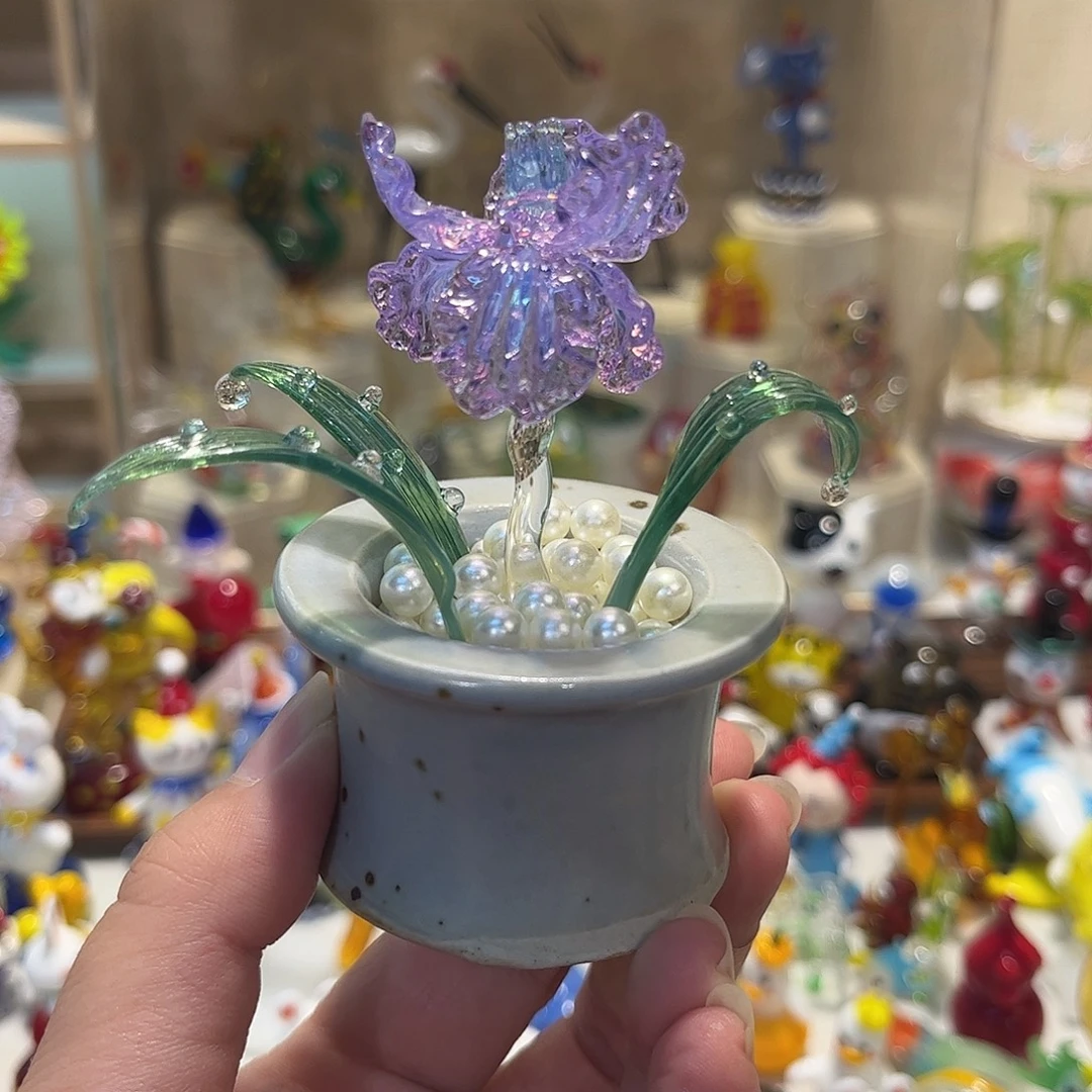 琉璃手工艺品鸢尾花