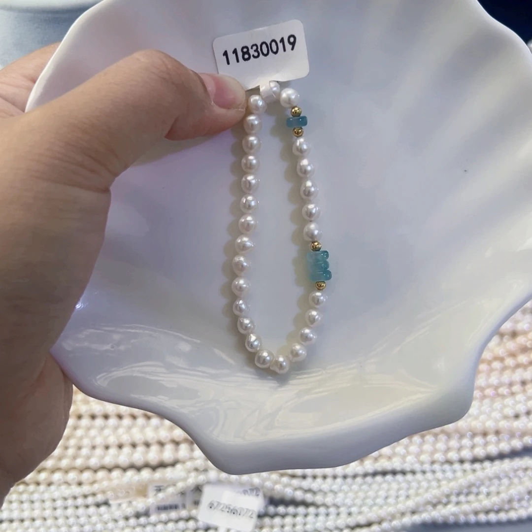 淡水珍珠银S925镶嵌项链手串耳饰吊坠