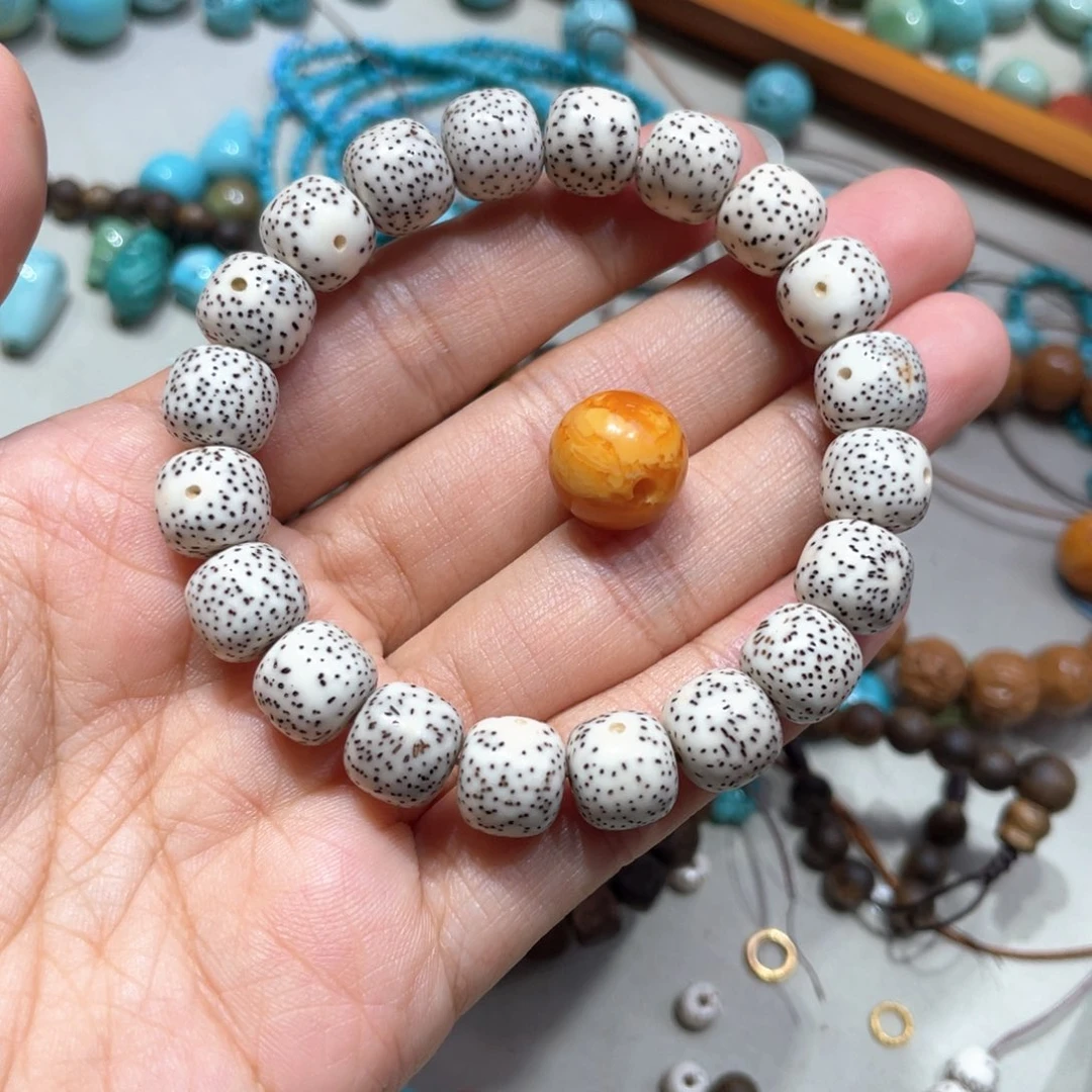 星月菩提手串星月菩提搭配蜜蜡