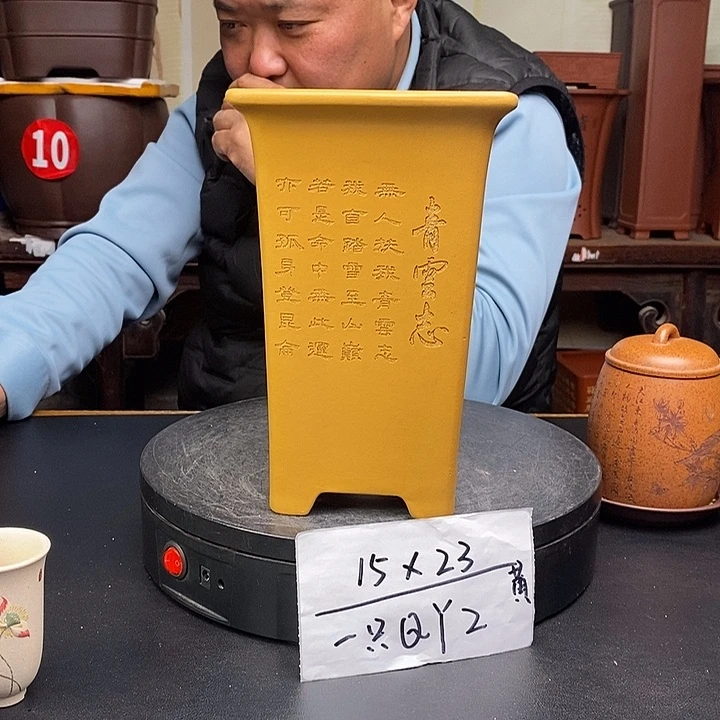 紫砂花盆货号一只QY2