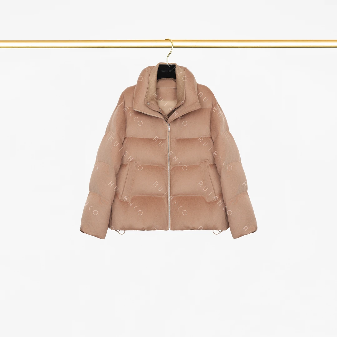 我是摩羯 鎏金短款羽绒 90白鹅绒泡芙可脱卸假两件绵羊毛冬羽绒服